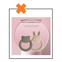 Siliconen bijtring konijn creme